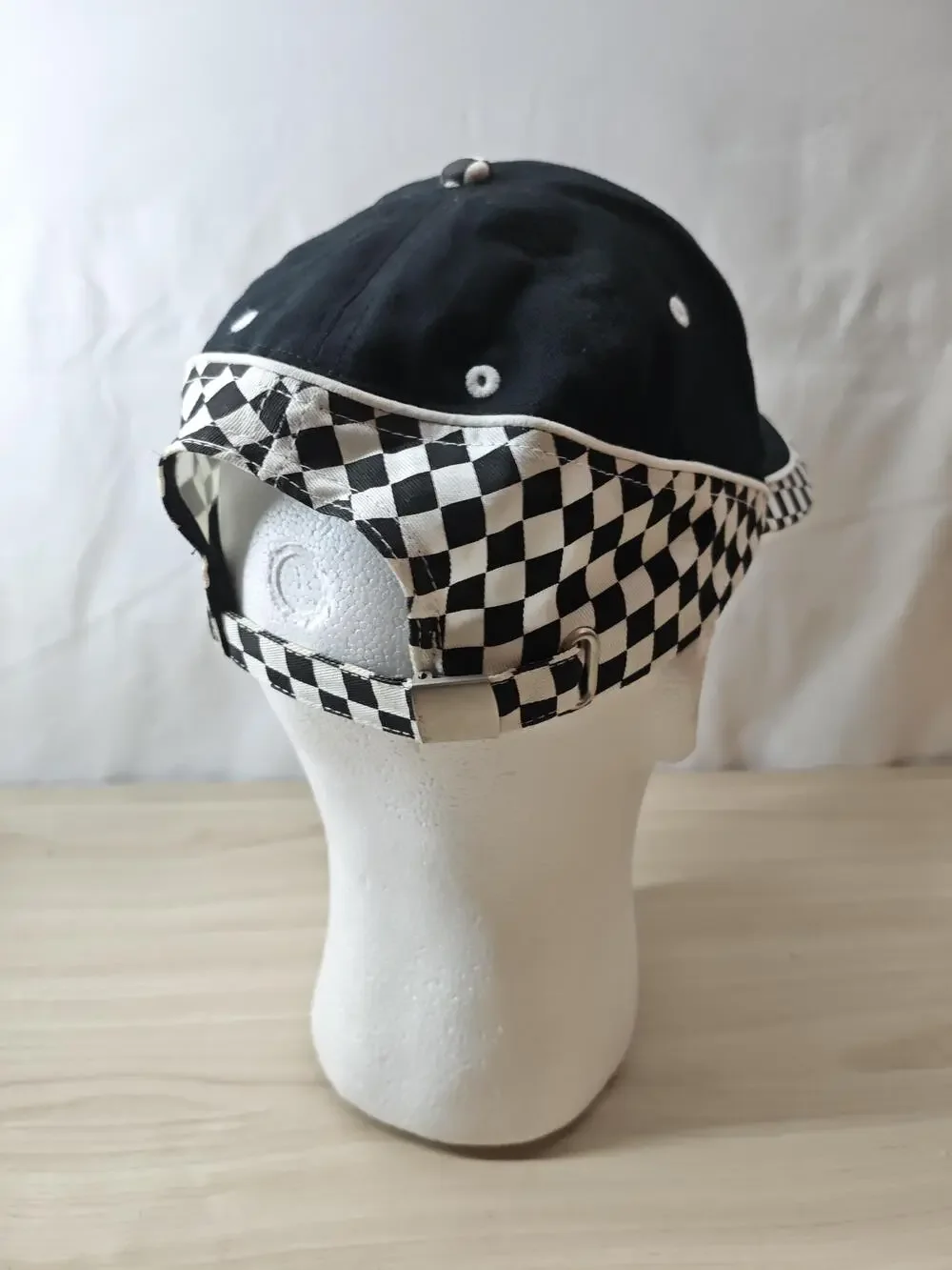 Circle Ten CTX Hat Cap Strap Back Black White Checkered Racing Embroidered Mens
